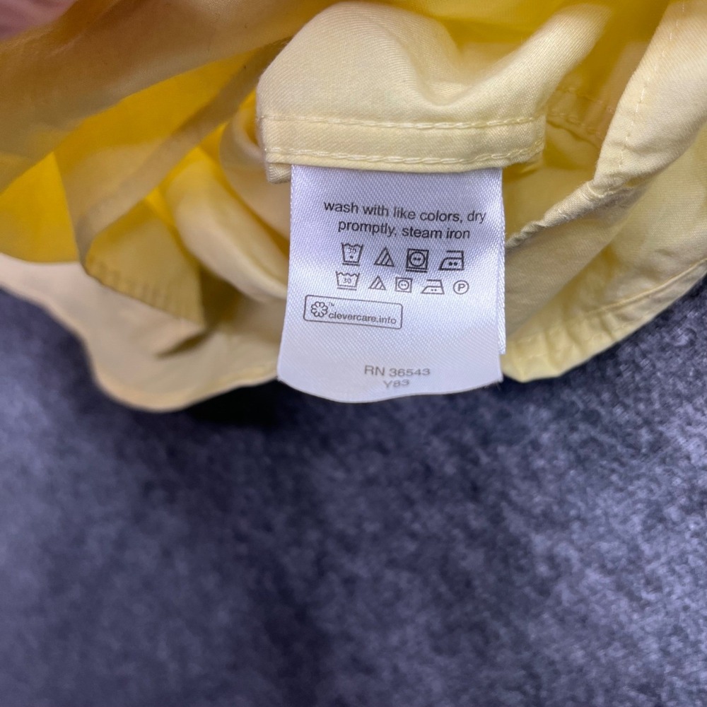 IZOD Dress Shirt Mens Large 16-16.5 32/33 Yellow All-Over Stretch Oeko Tex - Picture 9 of 16
